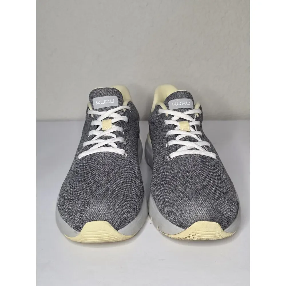 KURU Flex Via Women's 10.5 Wide Sneaker Dove Gray-Pale Lime Lace Up Shoe Running